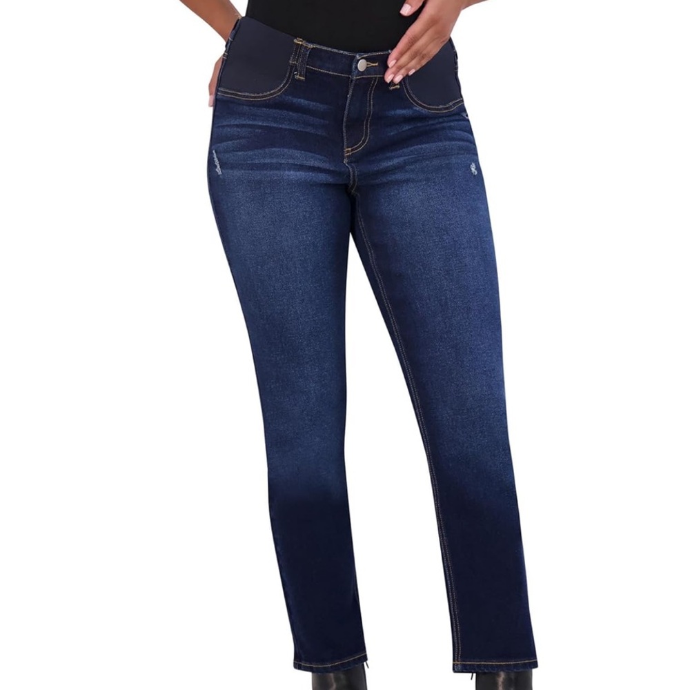 SAVI PARKER MATERNITY JEANS STRAIGHT LEG HIGH WAIST - M
